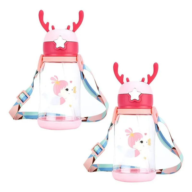 10x Kit2 Garrafa De Alce Água Infantil Criança Copo De Água