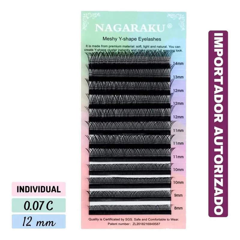 Cílios Y Nagaraku Volume Brasileiro D 0.07 - C 0.07 12mm