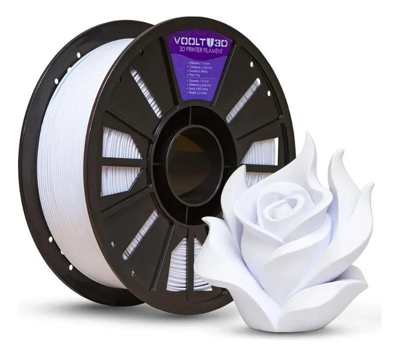 Filamento Pla Branco Velvet 1kg - Premium Voolt3d High Speed