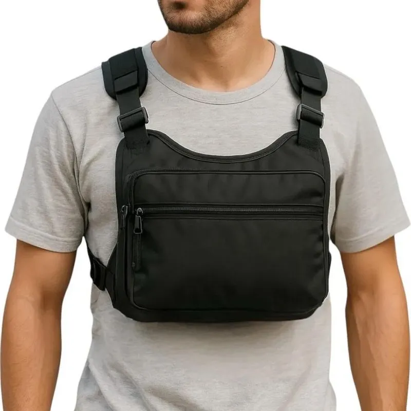 3x Pochete Masculina Peito Chest Bag Bolsa Bag Tática Milita