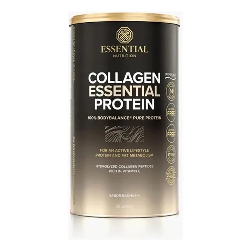 2x Collagen Essential Protein 100% Body Balance Sabor Baunil