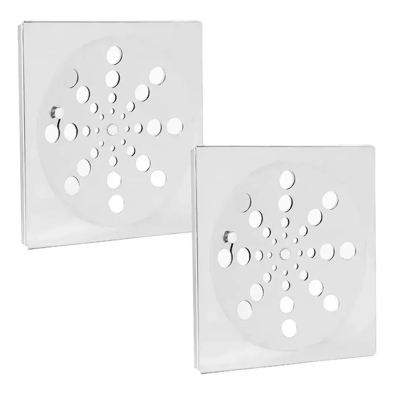 10x Kit 2 Ralo Grelha Quadrada Em Aço Inox Com Fecho Rotati