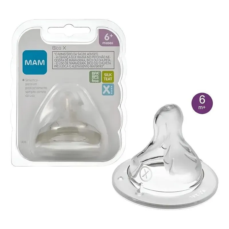 Bico X De Mamadeira Silicone Macio Fluxo Super Rápido 6m+ Ma