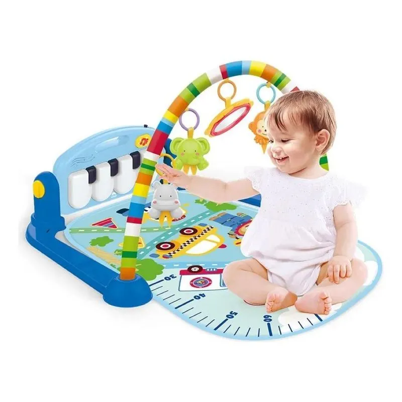 Tapete Atividade Piano Villa 5 Mobiles Musical Azul Wakaii