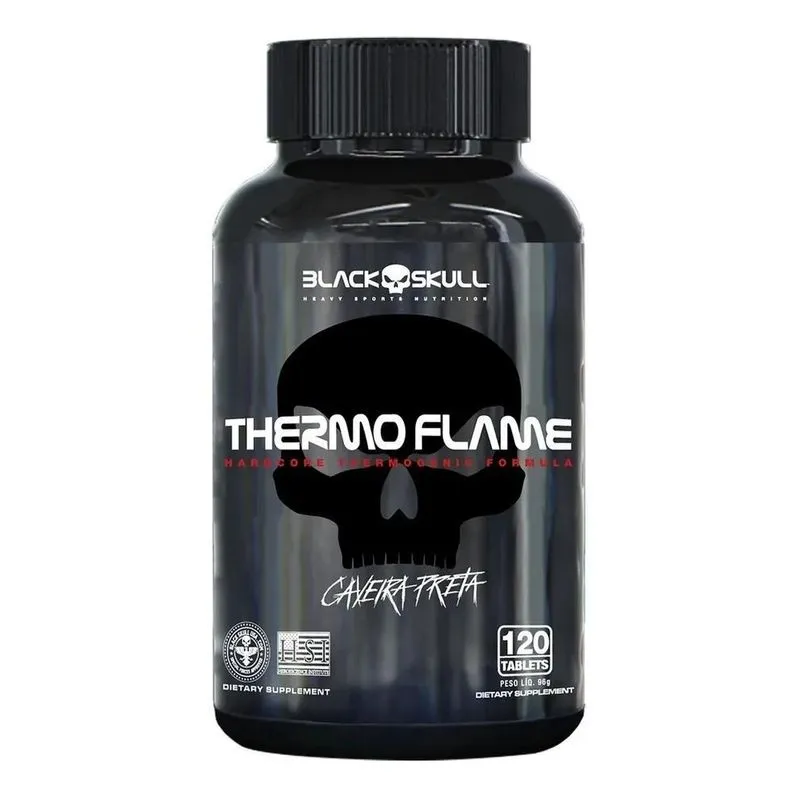 2x Thermo Flame Termogênico Pote 120 Tabletes - Black Skull
