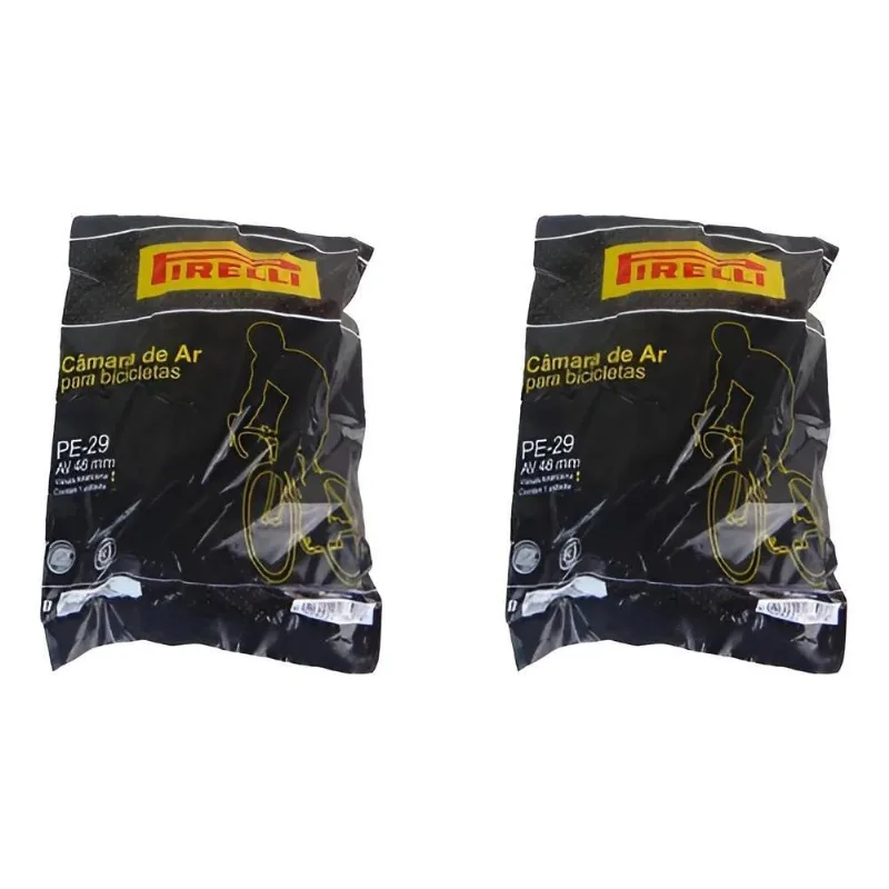 Par Câmara De Ar Mtb Pirelli Aro 29 Bico Grosso 48mm Tipo Da