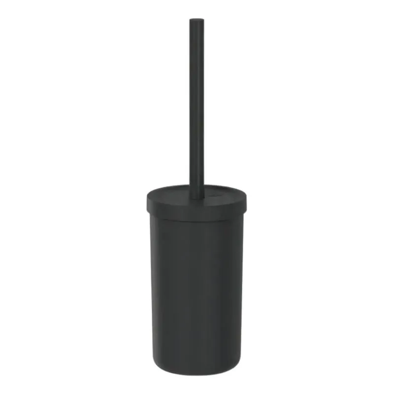 Escova Sanitária Preta Fosco Bold Com Suporte E Tampa Ou