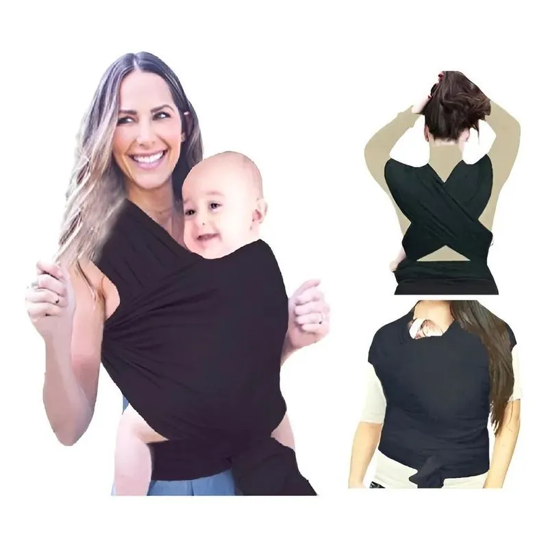 Wrap Sling Bebê Confortável: Mãos Livres E Vínculo F - Preto