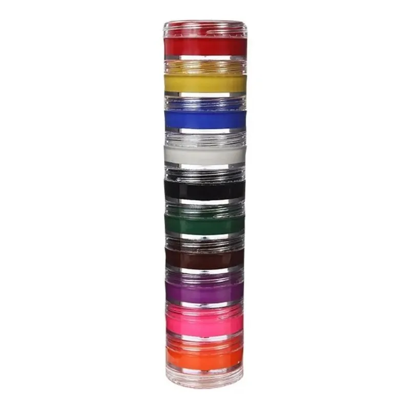 10x Tinta Facial Color Make Cremosa Com 10 Cores