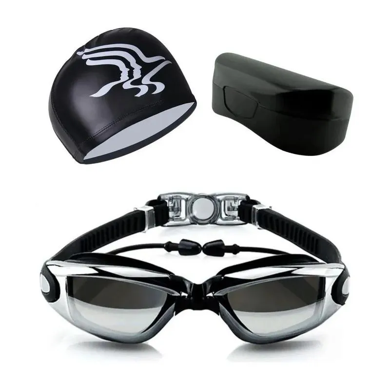 Óculos Touca Estojo Natação Mergulho Hero Band Lentes Uv Cor