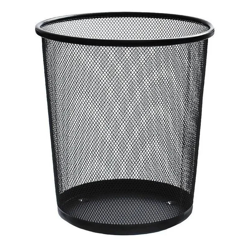 Lixeira Escritório Metal 10l Preta/prata: Elegância - Preto