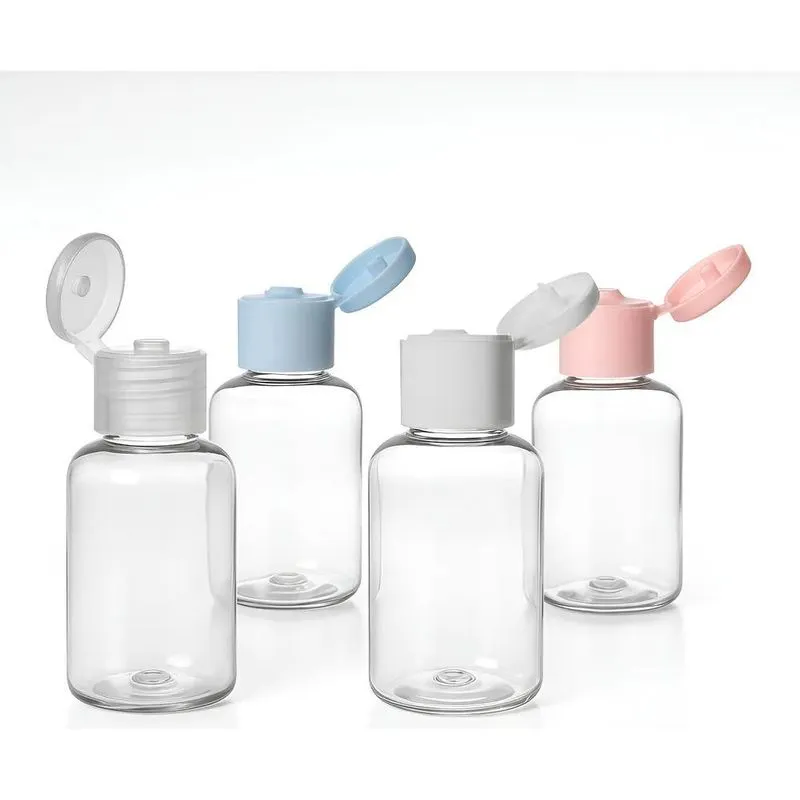 50 Mini Frascos Pet 30ml Flip Top Color - Cremes, - Vermelha