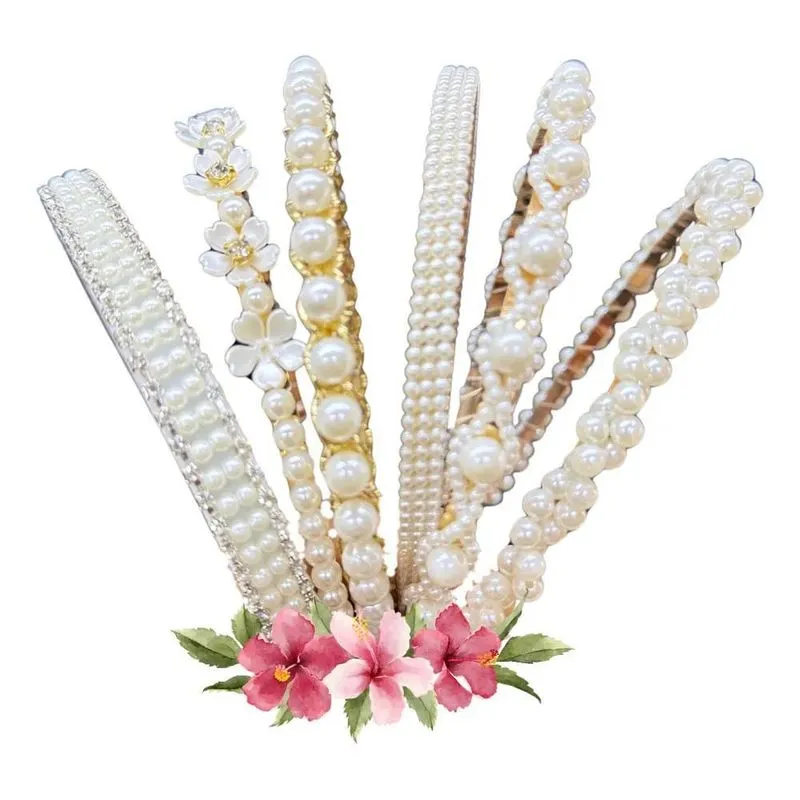 5x Tiaras Kit C/06-pérolas Sortidasmoda Feminina-