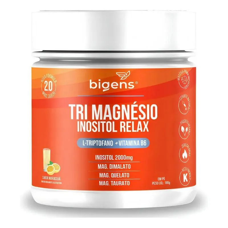 Tri Magnésio Inositol 2g Relax Triptofano B6 180g Bigens Sab