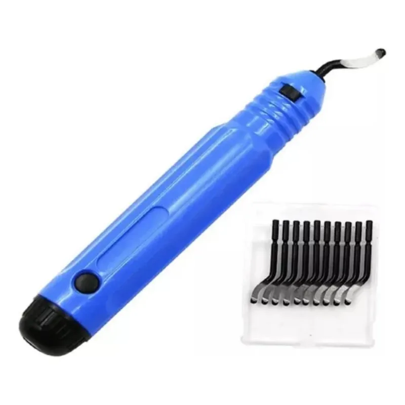 5x Escareador Rebarbador Tipo Caneta Com 10 Lâminas Extras
