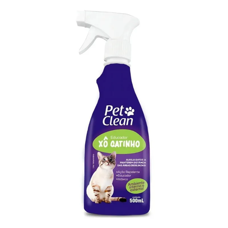 5x Educador Sanitario Para Gatos Xô Gatinho Pet Clean 500ml