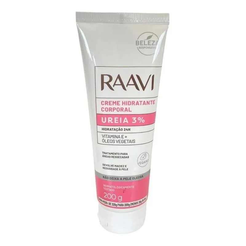 3x Raavi 10% Ureia Creme Hidratante 200g