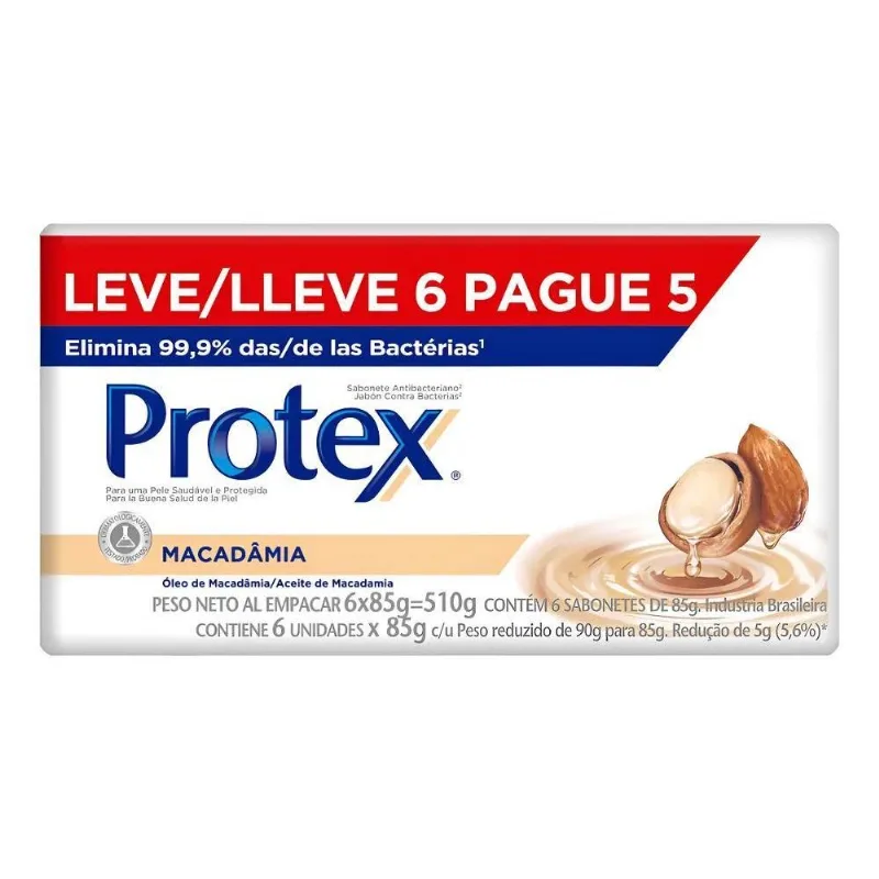 Sabonete Antibacteriano Protex Nutri Macadâmia 85g Leve 6 P5