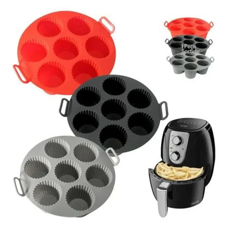 Forma Silicone Air Fryer Cesto Fritadeira Cavidades Cupcake
