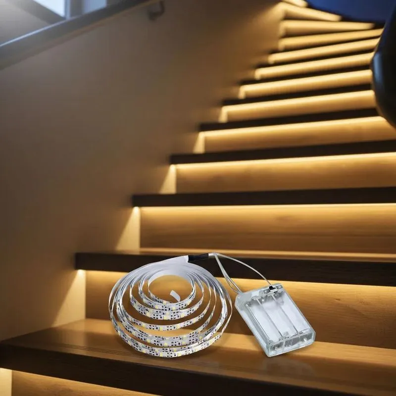 Fio Fita Led Autoadesiva Luz 2m 120 Leds Pilha Decoração Cor