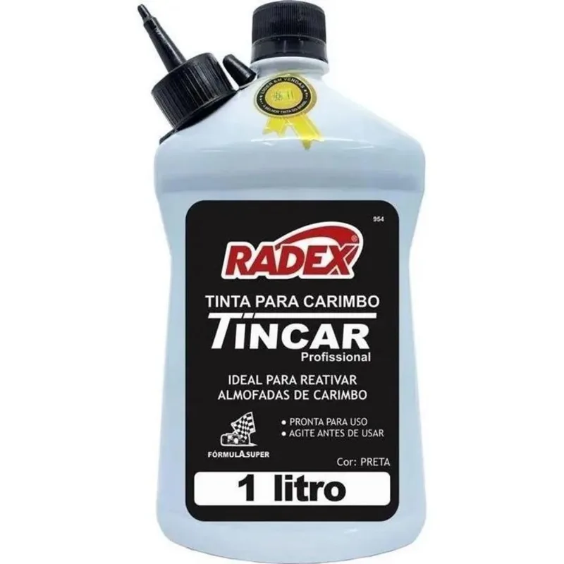 10x Tinta Para Carimbo 1 Litro Preto Radex