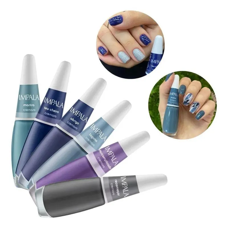 3x Kit Esmaltes Impala Novas Cores Da Moda Barato
