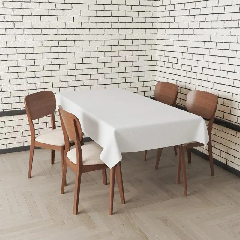10x Toalha Mesa Térmica Impermeável Pvc Linho Branco 2,20x1