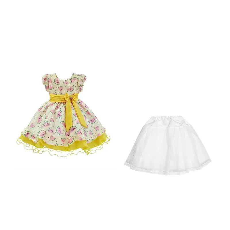Vestido Infantil Magali Festa Aniversário + Saiote De Tule