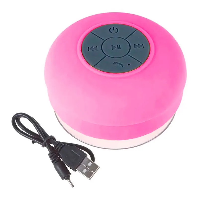 Mini Caixa de Som à Prova d'Água Bluetooth USB Rosa