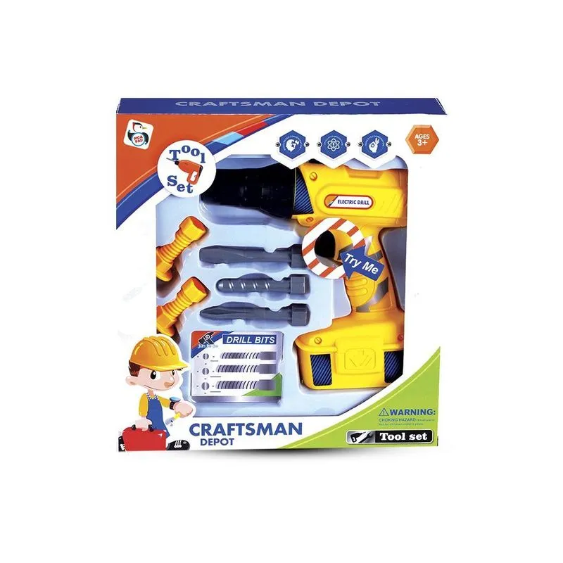 Kit Ferramentas Infantil Com Furadeira Elétrica - Booglee
