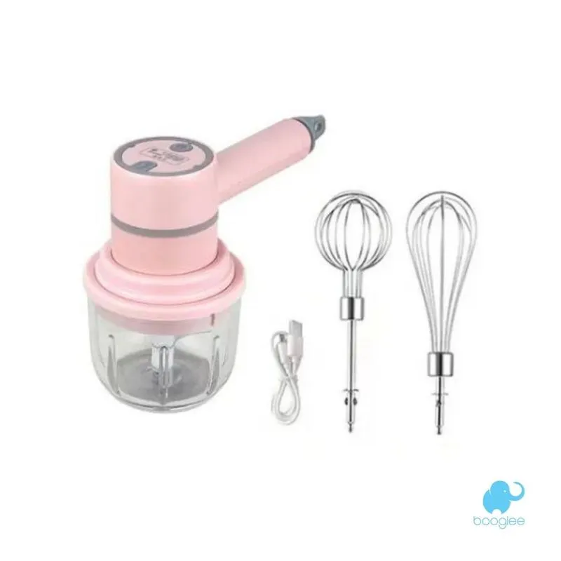 Mini Batedeira Processador Triturador Portátil Rosa - Booglee®