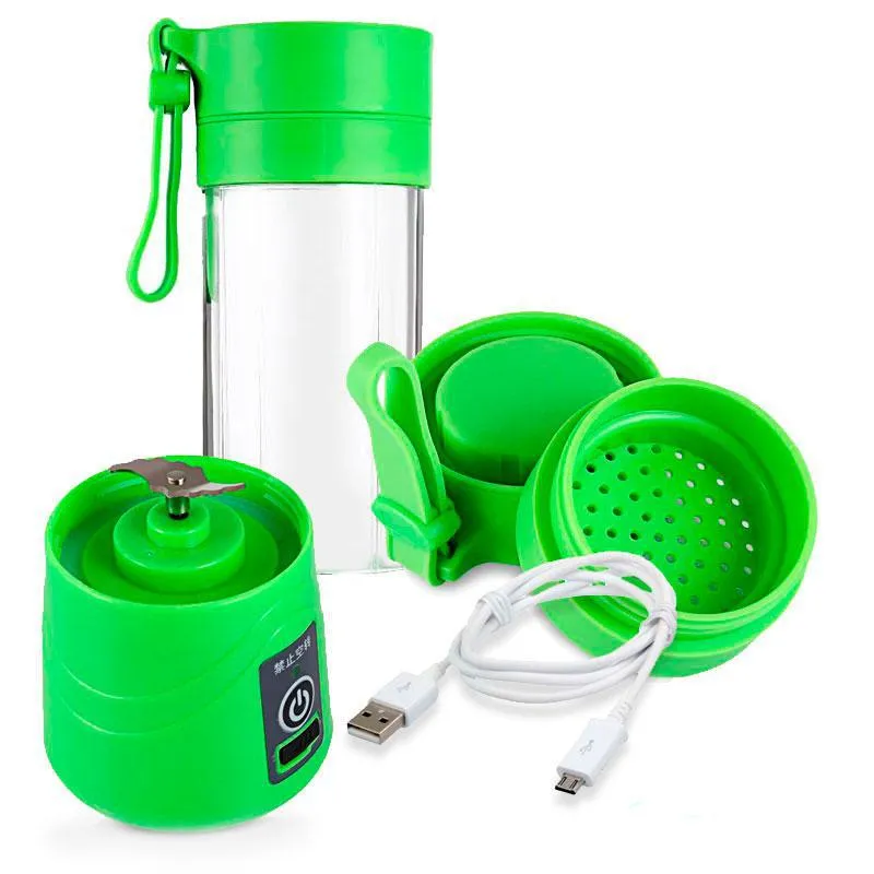 Kit Com 2 Unid De Liquidificador Portátil Usb Azul + Verde