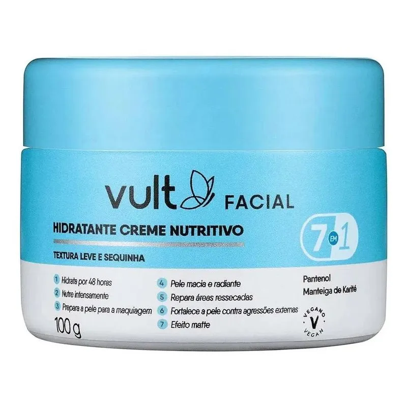 3x Creme Hidratante Facial Nutritivo Vult - 100g Momento De
