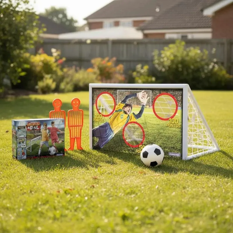 Kit 2 Mini Traves Infantil + 1 Bola De Futebol + 2 Barreiras