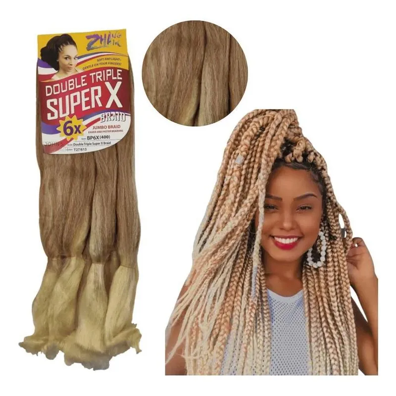 2x Cabelo Jumbo Jumbão Super X Tranças Kanekalon Box Braid 4