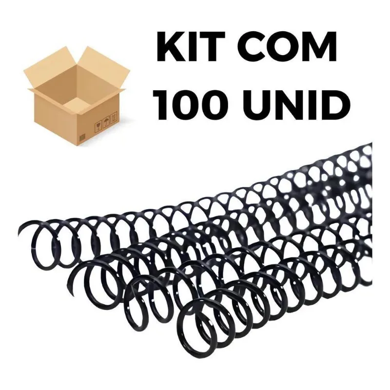 10x Espiral 12mm Lassane Para Encadernação A4 Com 100 Unida