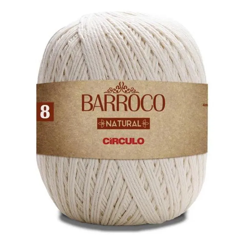 10x Linha Cordão Barbante Barroco Natural Círculo Nº8 - 700