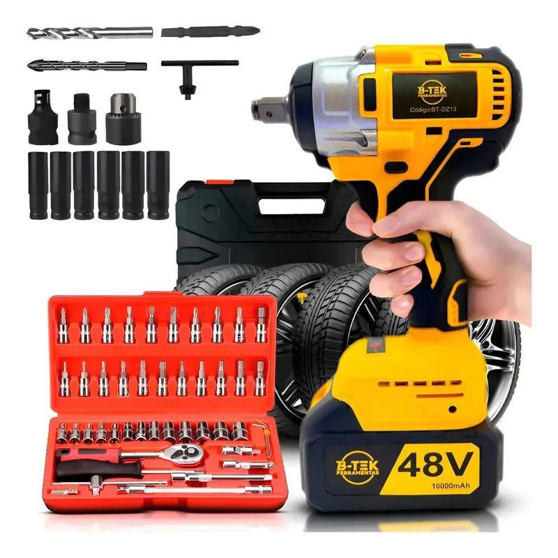 Parafusadeira Chave De Impacto 1/2 Bateria Lítio 48v Bivolt