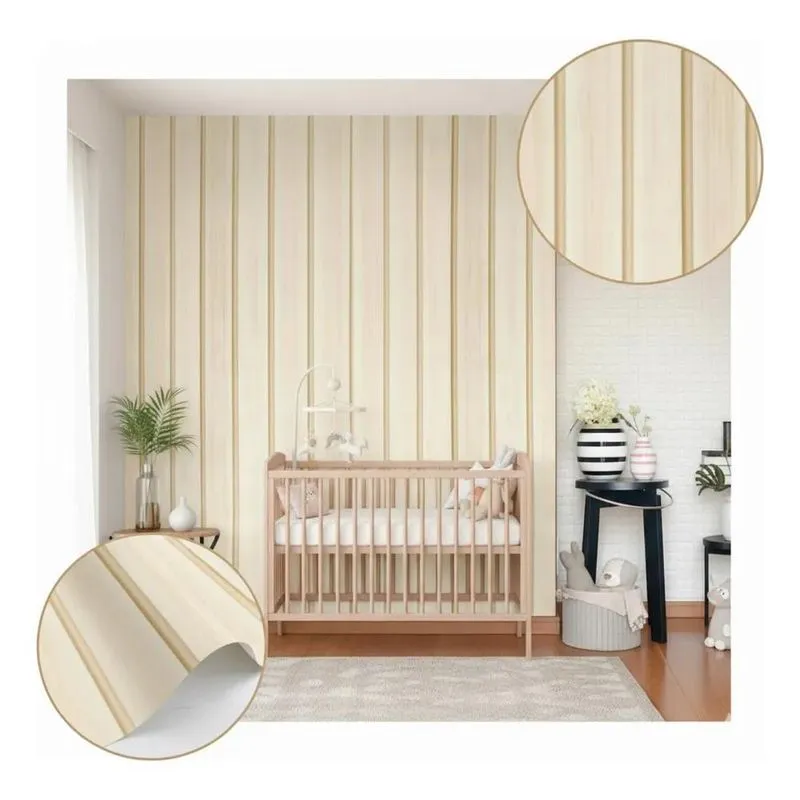 Papel Adesivo Madeira 5m: Renove Móveis - Madeira Ripada Clara