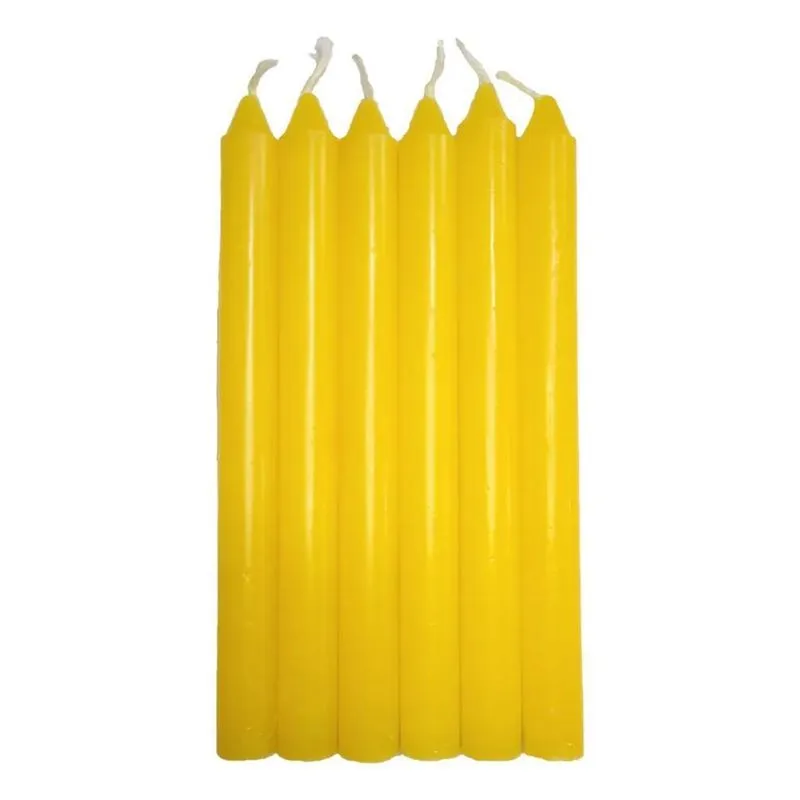 Vela Palito Colorida 1kg: 33un 18cm, 8h Queima. Lu - Amarela