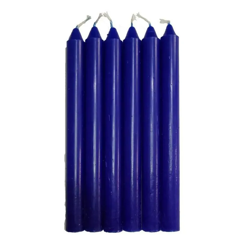 Vela Palito Colorida 1kg: 33un 18cm, 8h Queima - Azul-escuro