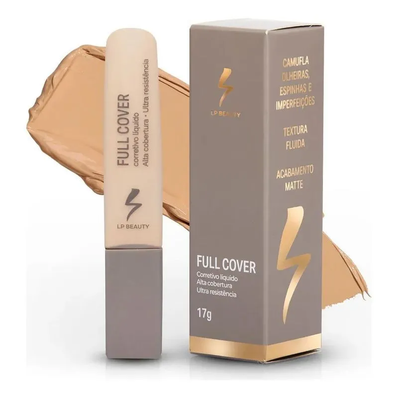 2x Corretivo Liquido Longa Duração Full Cover Lp Beauty Tom