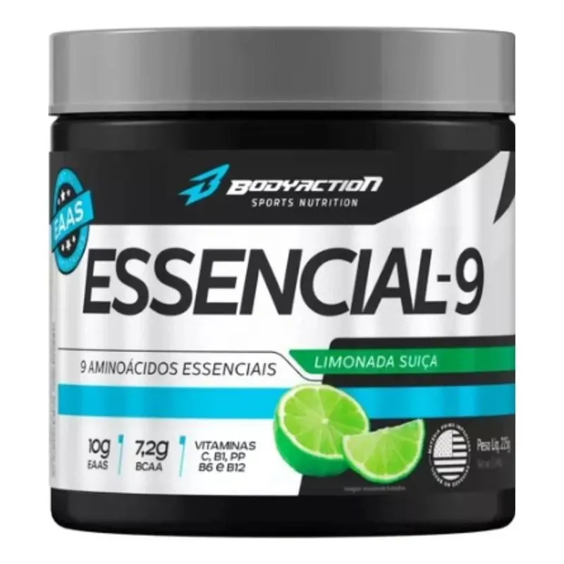 Essencial 9 Aminoácidos Essenciais 225g Bodyaction Sabor Lim