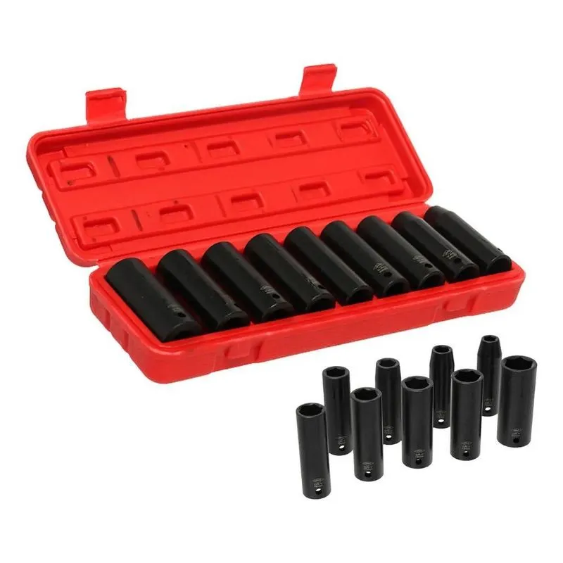 10x Jogo Soquete/ Pitu Impacto Preto Profissional Longo 1/2