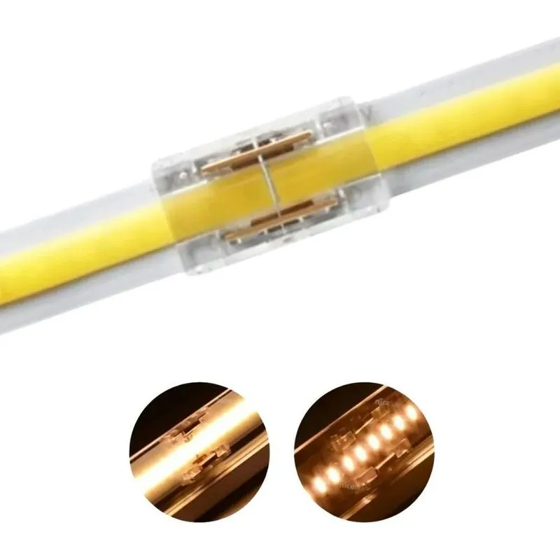 2x Kit 5 Conector Emenda Fita Led Cob 2 Vias Monocor 8mm Ten