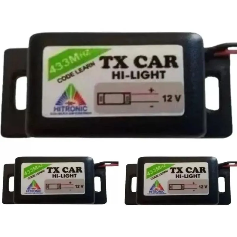 Kit 3 Controle Tx Car Aciona Portão Com Farol Alto Do Carro