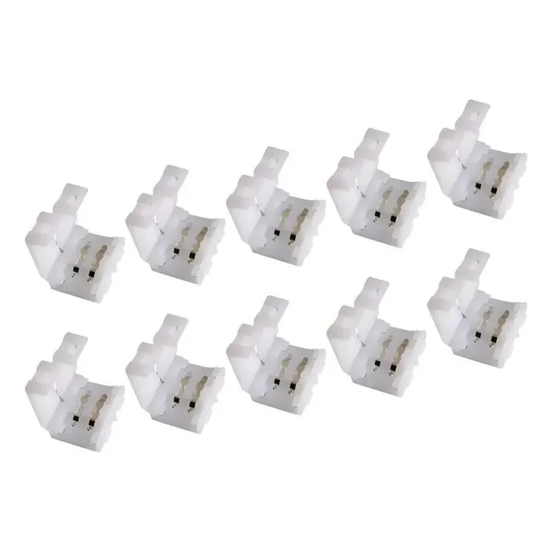 2x Kit 10 Conector Emenda Rápida 8mm 2 Vias Fita Led Ip20 50