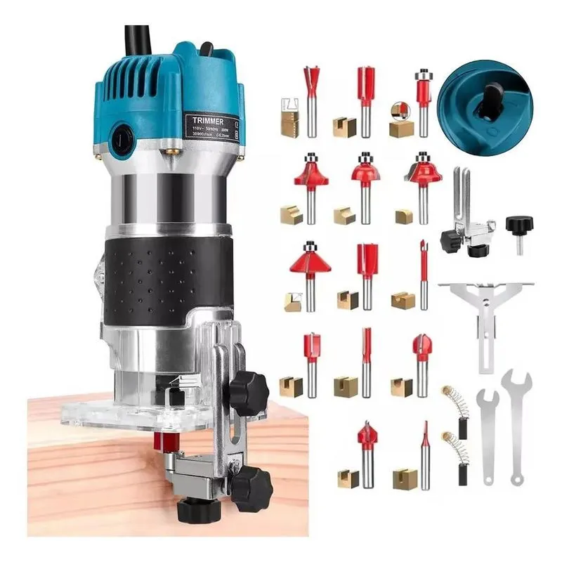 2x Tupia Laminadora Manual Jogo Fresa 15 Peça 800w 6mm 30000