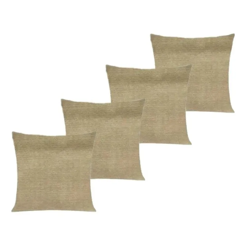 Kit 4 Capas De Almofada 45x45cm Lisa/estampada Premiu - Bege