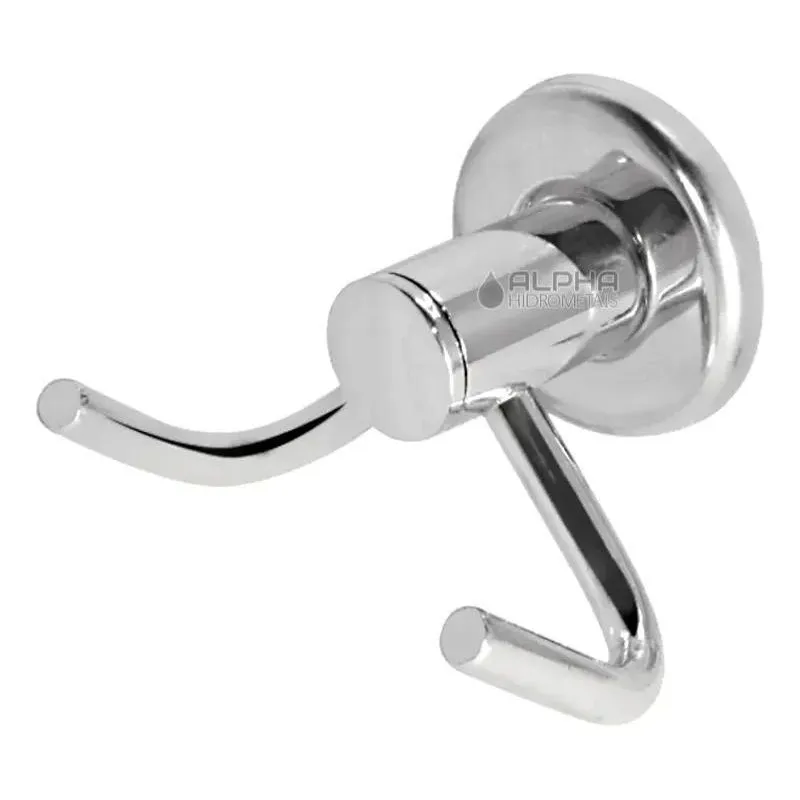 5x Gancho Cabide Banheiro Toalha Duplo Aço Inox Alumínio Cor